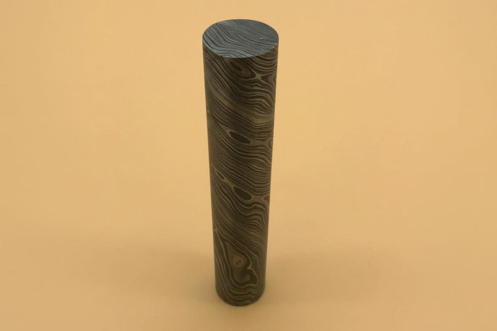 Custom Handmade Damascus Steel Round Rod 5.5 Inch 25.5 mm Diameter