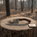Stainless Steel Sheepsfoot Outdoor Knife — Brown Orange Swirl Resin Handle